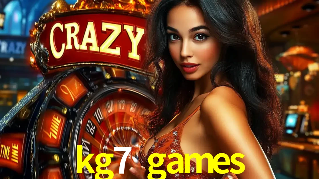 Mulher glamourosa olhando para a câmera com a roda vermelha do Crazy Time ao fundo em um ambiente de cassino, destacando a emoção dos jogos ao vivo no kg7 games.