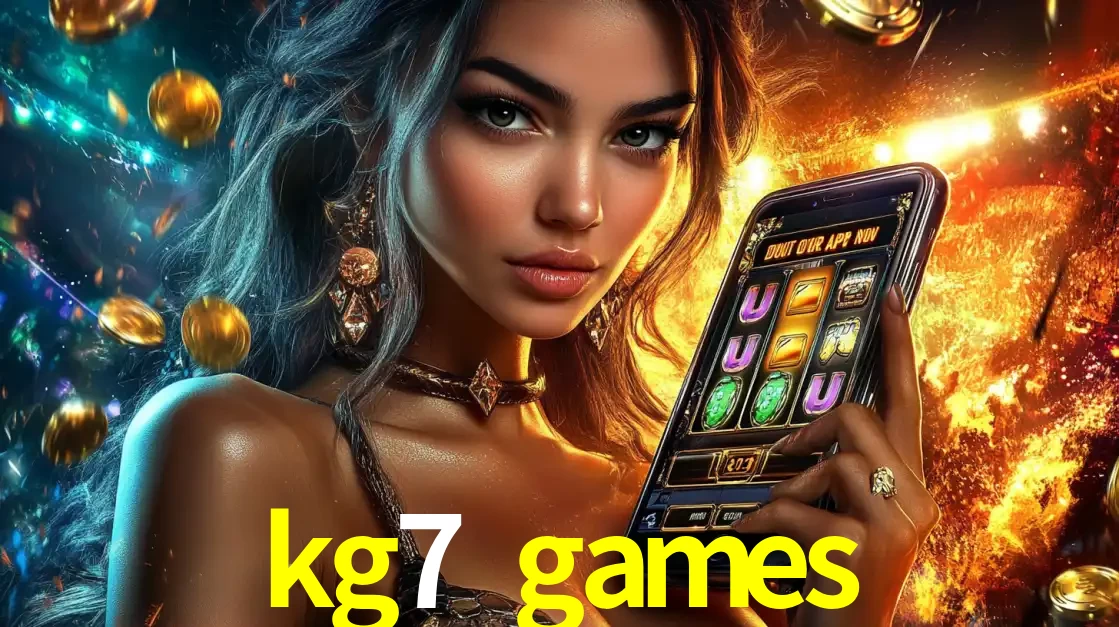 Mulher elegante mostrando um jogo de caça-níqueis em seu smartphone, destacando a experiência de cassino móvel oferecida pelo aplicativo kg7 games.